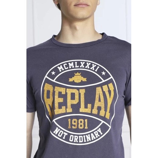 T-shirt męski Replay z bawełny 