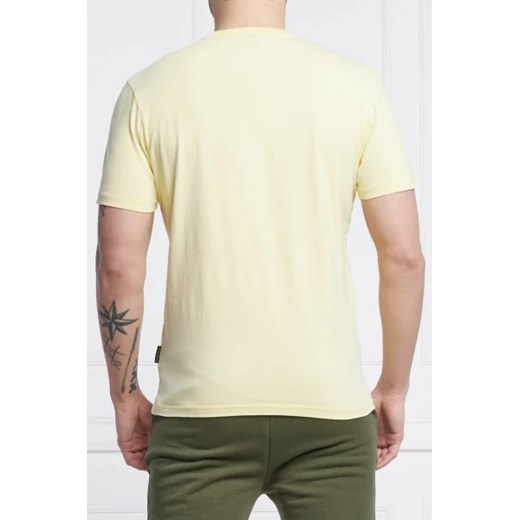 Napapijri t-shirt męski żółty z krótkim rękawem 