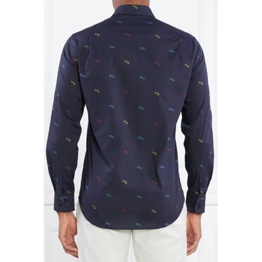 Koszula męska Paul&shark z długimi rękawami w abstrakcyjne wzory z klasycznym kołnierzykiem 