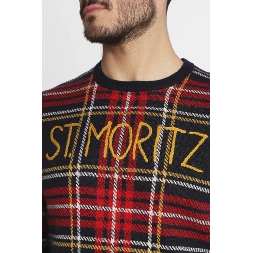 Sweter męski St.barth w kratkę zimowy 