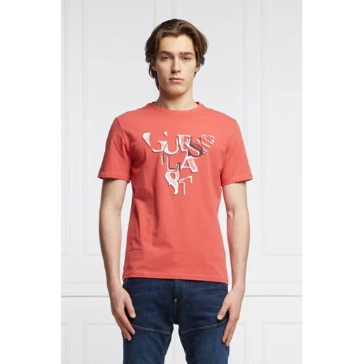 T-shirt męski Guess czerwony 