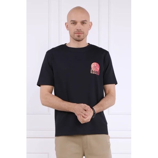 T-shirt męski BOSS HUGO czarny z krótkimi rękawami