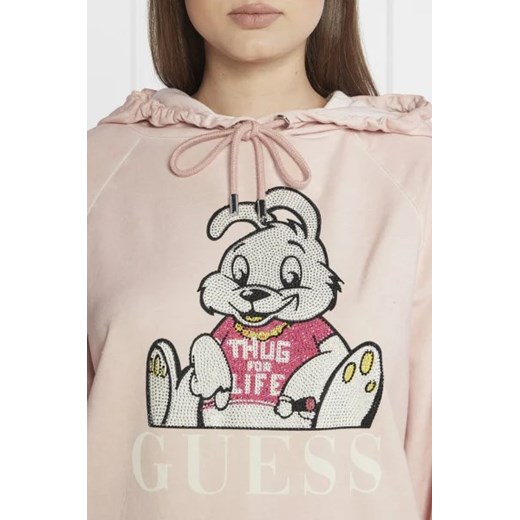 GUESS JEANS Bluza xbrandalised leon washed bunny | Oversize fit Uniwersalny Gomez Fashion Store