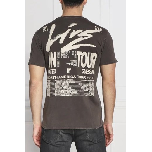 T-shirt męski Guess szary z krótkimi rękawami