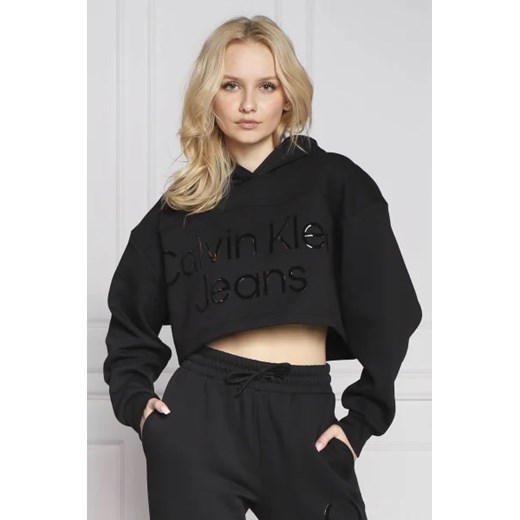 CALVIN KLEIN JEANS Bluza SHINY INSTITUTIONAL | Cropped Fit XL Gomez Fashion Store