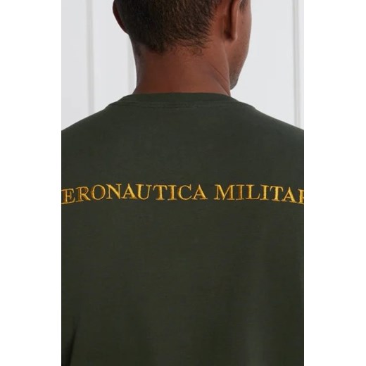 T-shirt męski Aeronautica Militare zielony z długimi rękawami