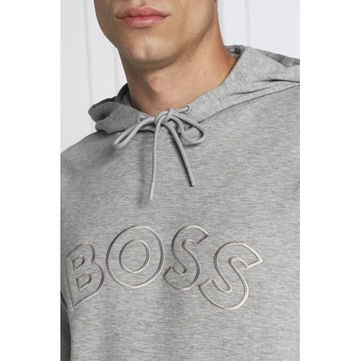 Bluza męska BOSS HUGO bawełniana szara na jesień
