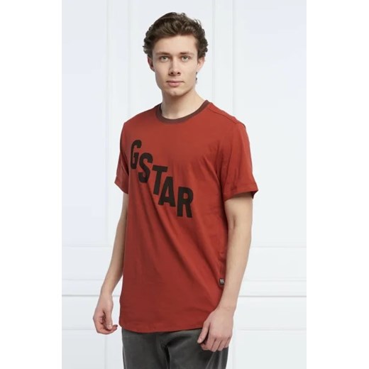 T-shirt męski wielokolorowy G- Star Raw z krótkimi rękawami z napisami 