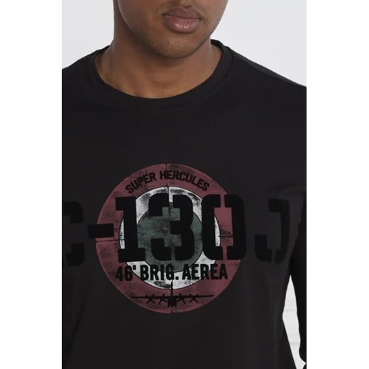 T-shirt męski Aeronautica Militare z bawełny z długim rękawem 