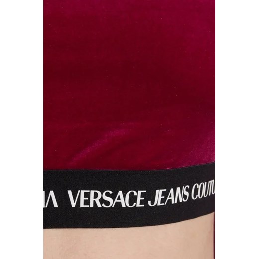 Versace Jeans bluzka damska czerwona z elastanu z okrągłym dekoltem