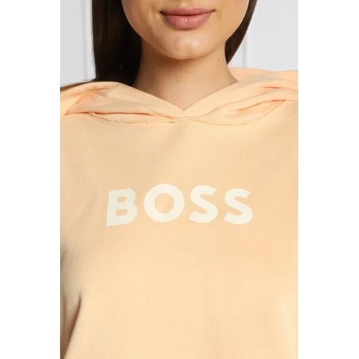 BOSS HUGO bluza damska z napisami pomarańczowy