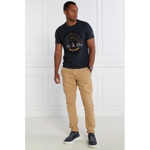 T-shirt męski Aeronautica Militare młodzieżowy bawełniany jesienny z krótkim rękawem