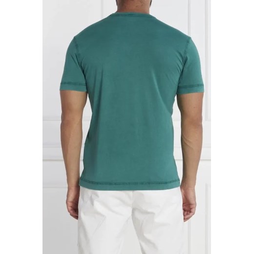 BOSS HUGO t-shirt męski casual zielony z bawełny z krótkimi rękawami 