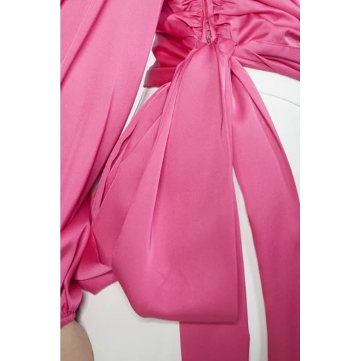 Bluzka damska Pinko różowa z asymetrycznym dekoltem 