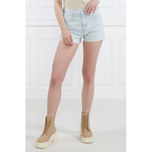 Szorty Tommy Jeans casualowe niebieskie z bawełny