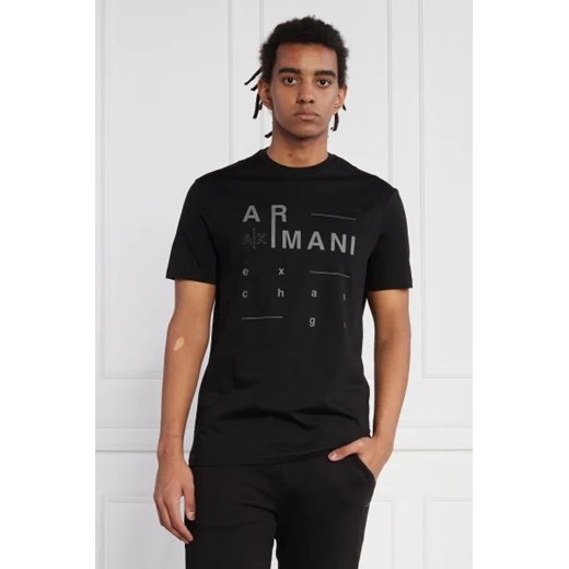 T-shirt męski czarny Armani Exchange z krótkim rękawem 