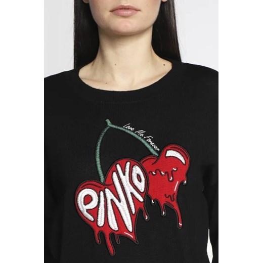 Pinko Wełniany sweter MERCURIO MAGLIA 100 WO + JACQU | Regular Fit Pinko XS Gomez Fashion Store