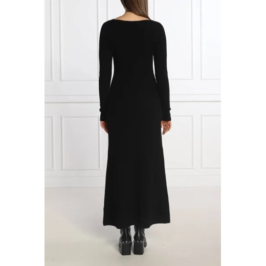 Sukienka Trussardi prosta maxi w serek z wiskozy z długim rękawem