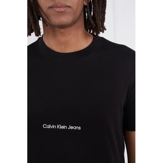 T-shirt męski Calvin Klein czarny z krótkim rękawem bawełniany 