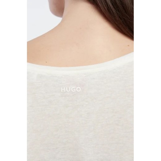 HUGO T-shirt Dazalea | Relaxed fit | z dodatkiem lnu M wyprzedaż Gomez Fashion Store
