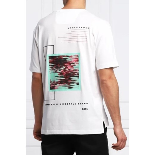 T-shirt męski biały BOSS HUGO z krótkim rękawem
