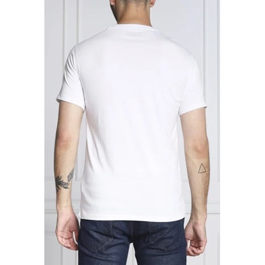 Biały t-shirt męski Guess casual z krótkim rękawem 