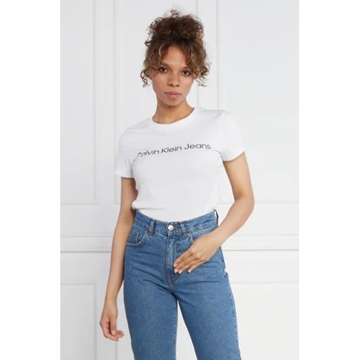Bluzka damska Calvin Klein biała bawełniana