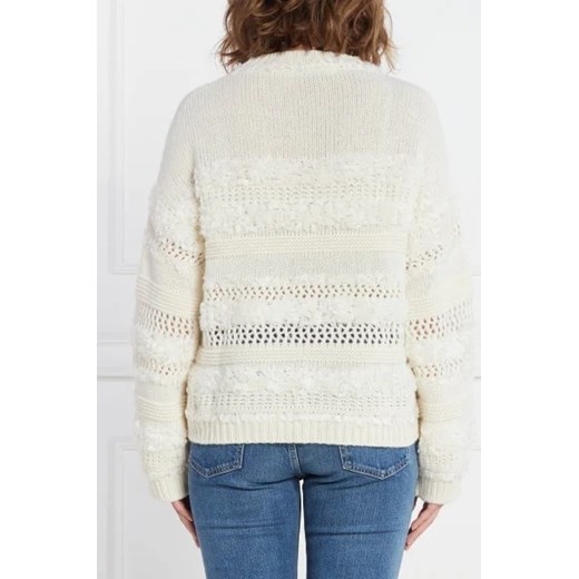 Beżowy sweter damski Liviana Conti casual z okrągłym dekoltem