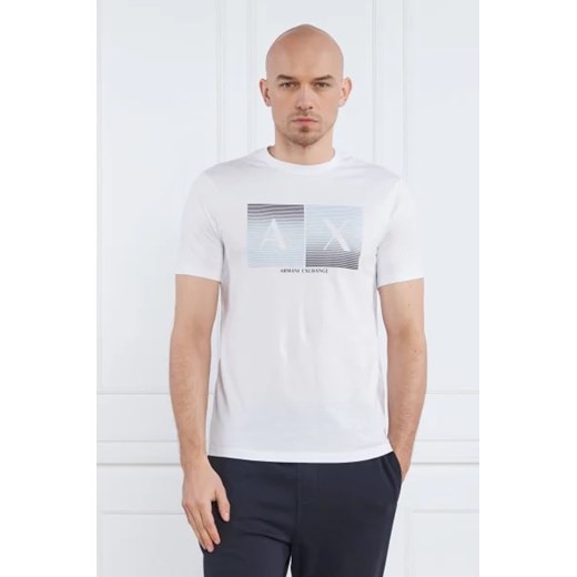 Armani Exchange t-shirt męski biały młodzieżowy z krótkimi rękawami 