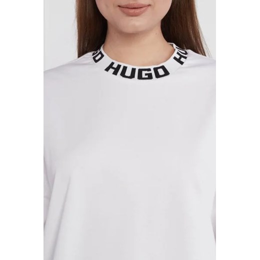 Bluzka damska Hugo Boss biała z bawełny 