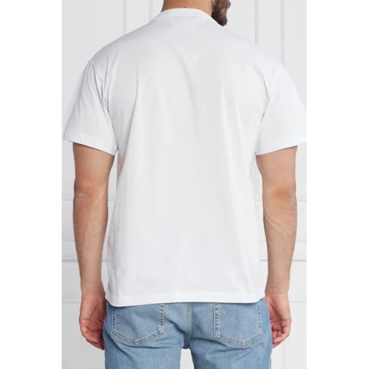 Versace Jeans t-shirt męski biały młodzieżowy z bawełny z krótkimi rękawami