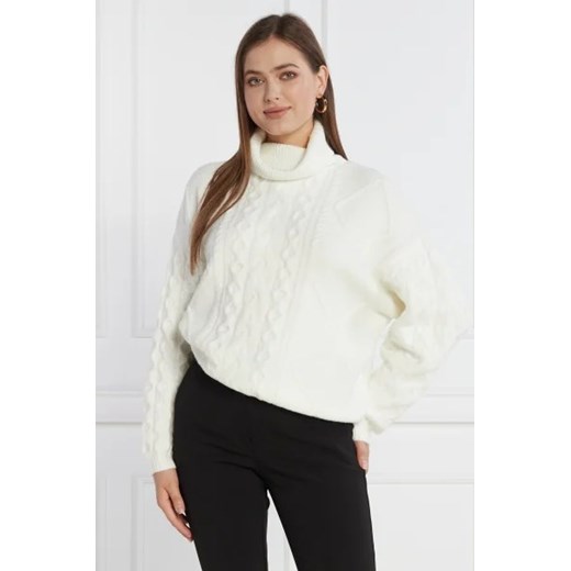 Sweter damski Guess beżowy z golfem 