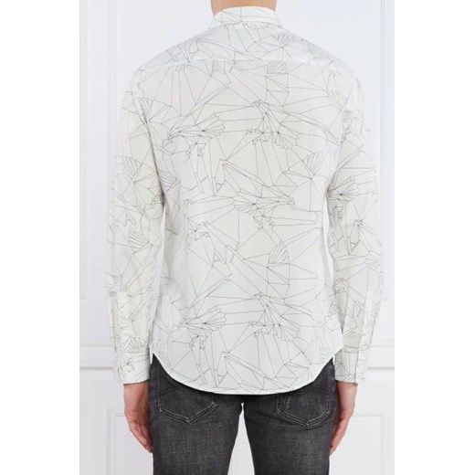 Biała koszula męska Armani Exchange casual z klasycznym kołnierzykiem