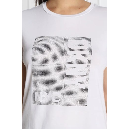 Bluzka damska DKNY z napisami z okrągłym dekoltem z elastanu 