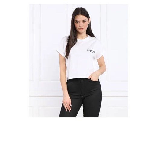 Balmain T-shirt | Cropped Fit L okazja Gomez Fashion Store