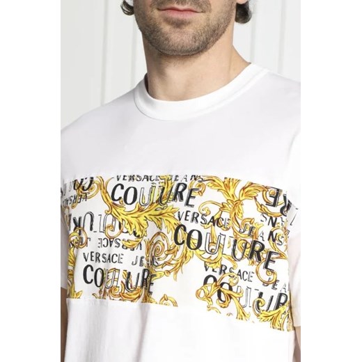 T-shirt męski Versace Jeans biały z napisami