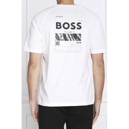 Biały t-shirt męski BOSS HUGO casual z krótkim rękawem 