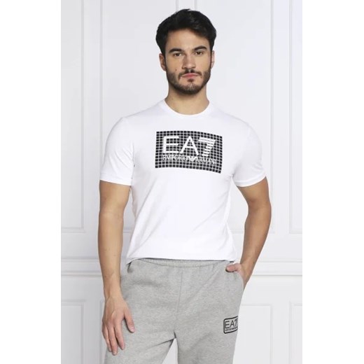 T-shirt męski biały Emporio Armani z krótkim rękawem wiosenny 
