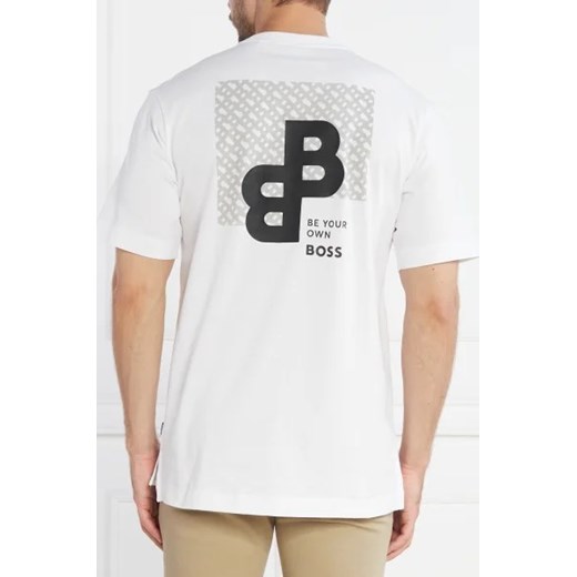 Biały t-shirt męski BOSS HUGO z krótkim rękawem