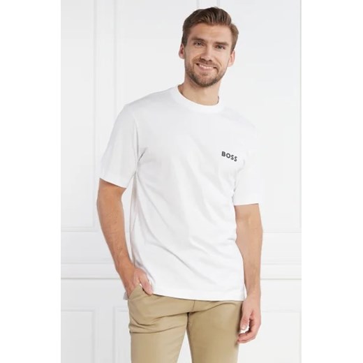 T-shirt męski BOSS HUGO biały z krótkim rękawem