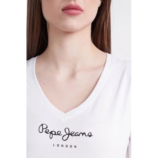 Bluzka damska Pepe Jeans z bawełny z krótkimi rękawami z okrągłym dekoltem