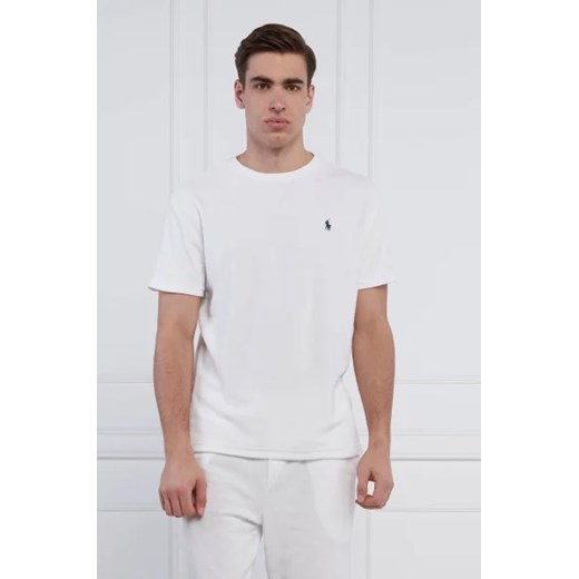 T-shirt męski Polo Ralph Lauren biały z krótkim rękawem z poliestru 