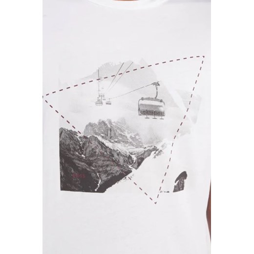 T-shirt męski BOSS HUGO wiosenny z krótkim rękawem biały w nadruki