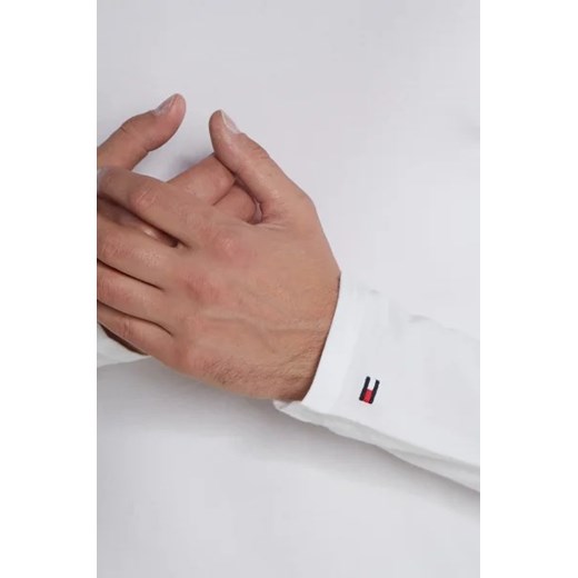 T-shirt męski Tommy Hilfiger biały z bawełny z długim rękawem 