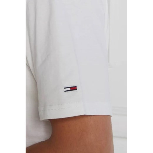 T-shirt męski biały Tommy Jeans z krótkimi rękawami 