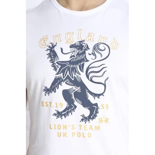 Biały t-shirt męski La Martina z krótkim rękawem