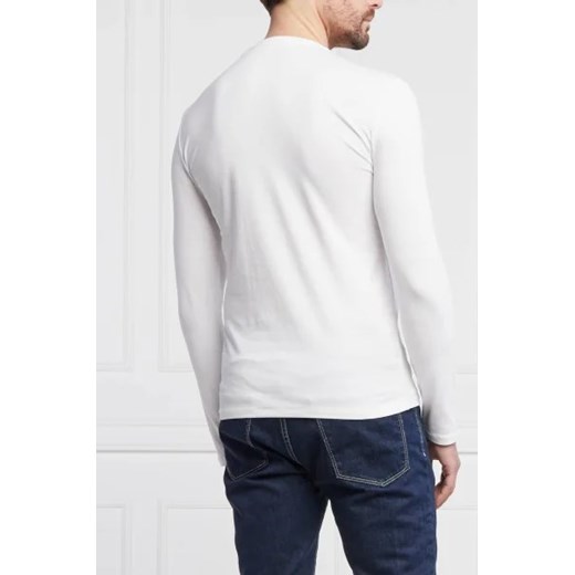 Biały t-shirt męski Guess z długim rękawem