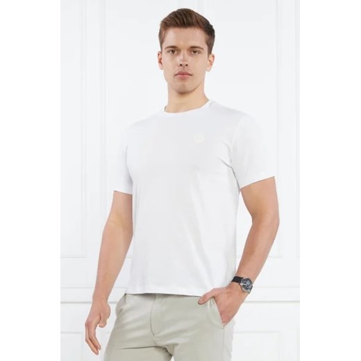 Trussardi t-shirt męski biały z krótkimi rękawami