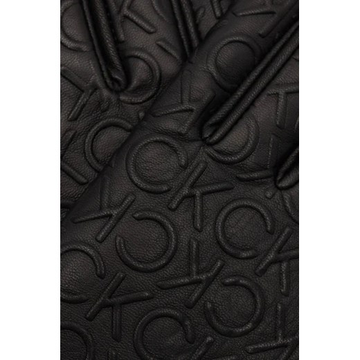 Calvin Klein Skórzane rękawiczki RE-LOCK DEBOSSED | z dodatkiem wełny Calvin Klein S/M promocja Gomez Fashion Store