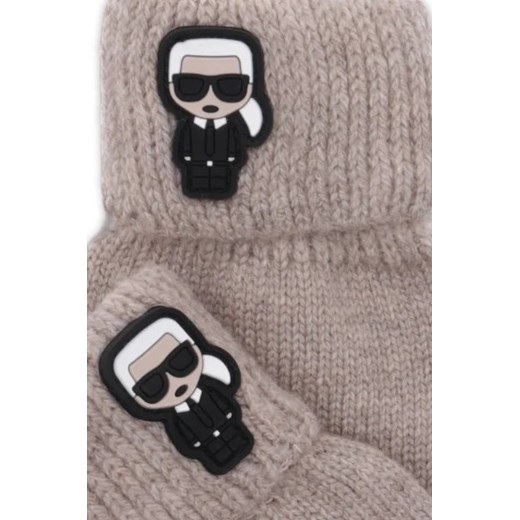 Karl Lagerfeld Rękawiczki K/Ikonik Patch Knit | z dodatkiem wełny i kaszmiru Karl Lagerfeld S okazja Gomez Fashion Store